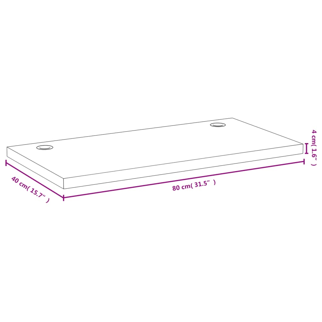 vidaXL Mizna plošča 80x40x4 cm bambus