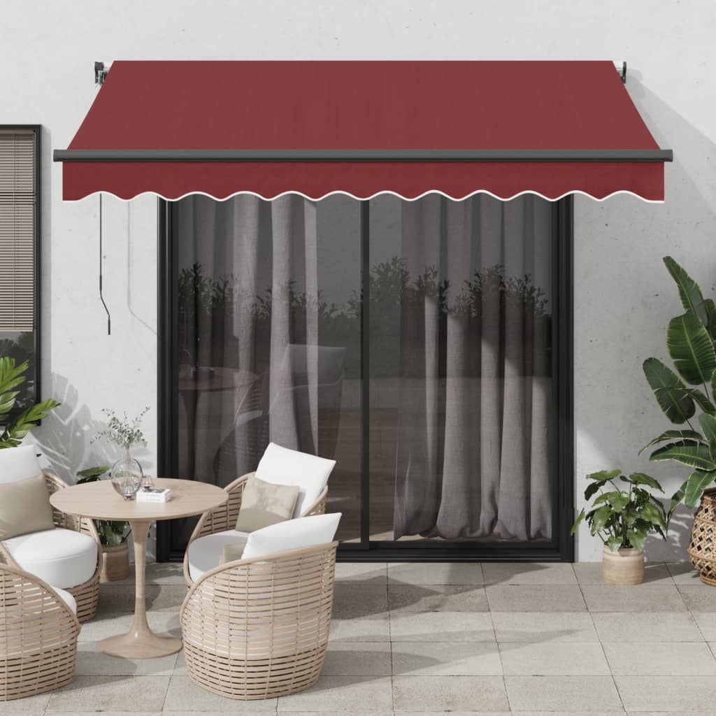 vidaXL Ročno zložljiva tenda bordo 300x250 cm