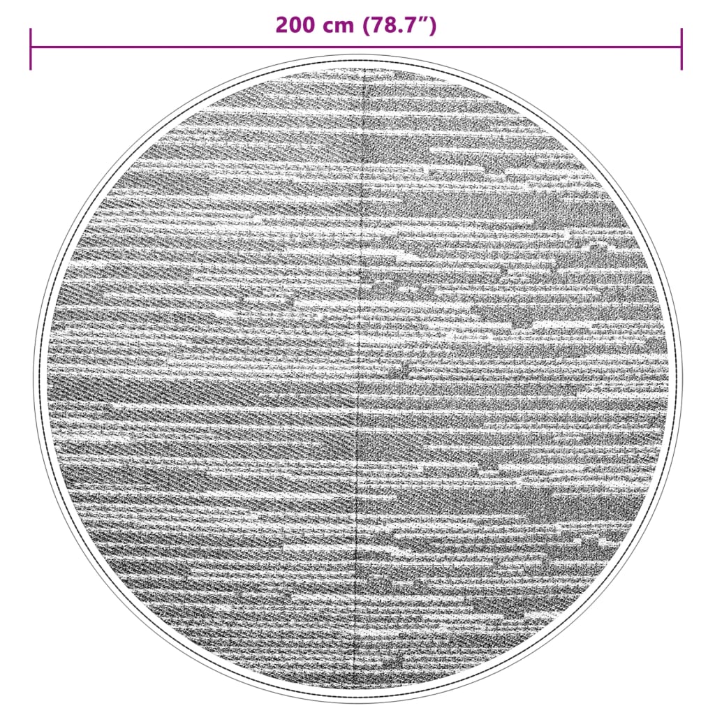 vidaXL Zunanja preproga rjava Ø200 cm PP