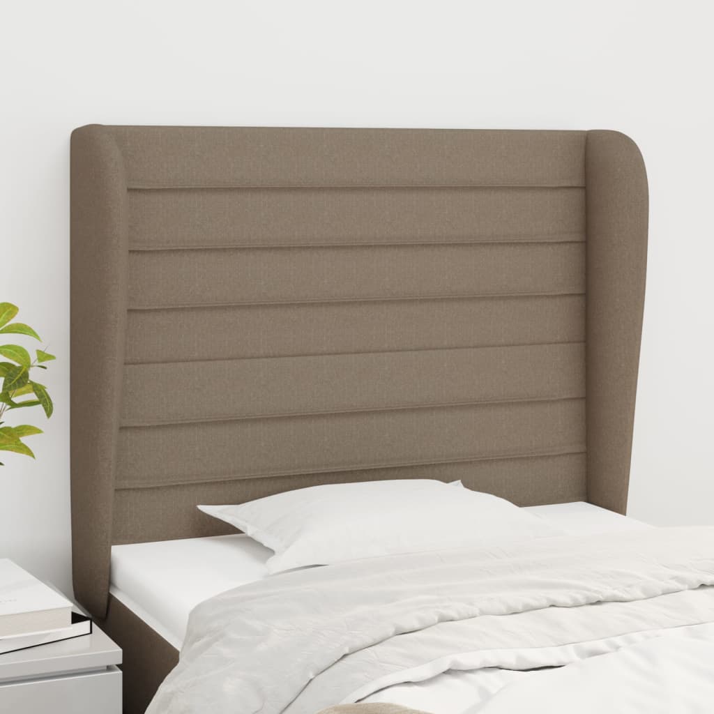 vidaXL Vzglavje z ušesi taupe 103x23x118/128 cm blago