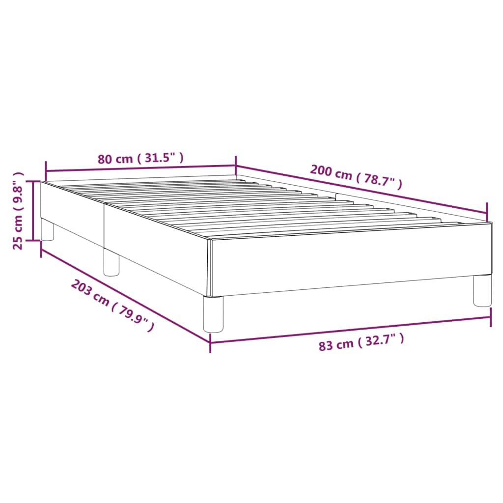 vidaXL Posteljni okvir črn 80x200 cm žamet