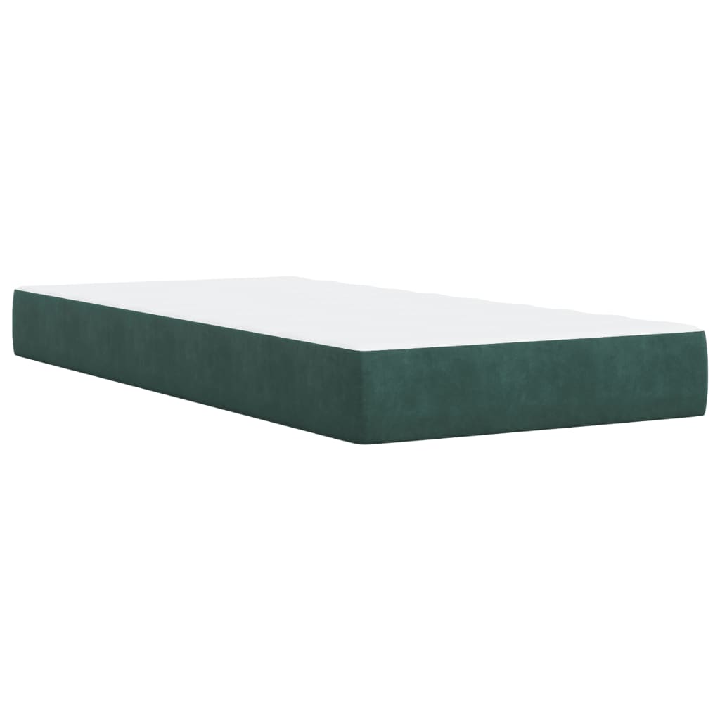 vidaXL Box spring postelja z vzmetnico temno zelena 80x200 cm žamet