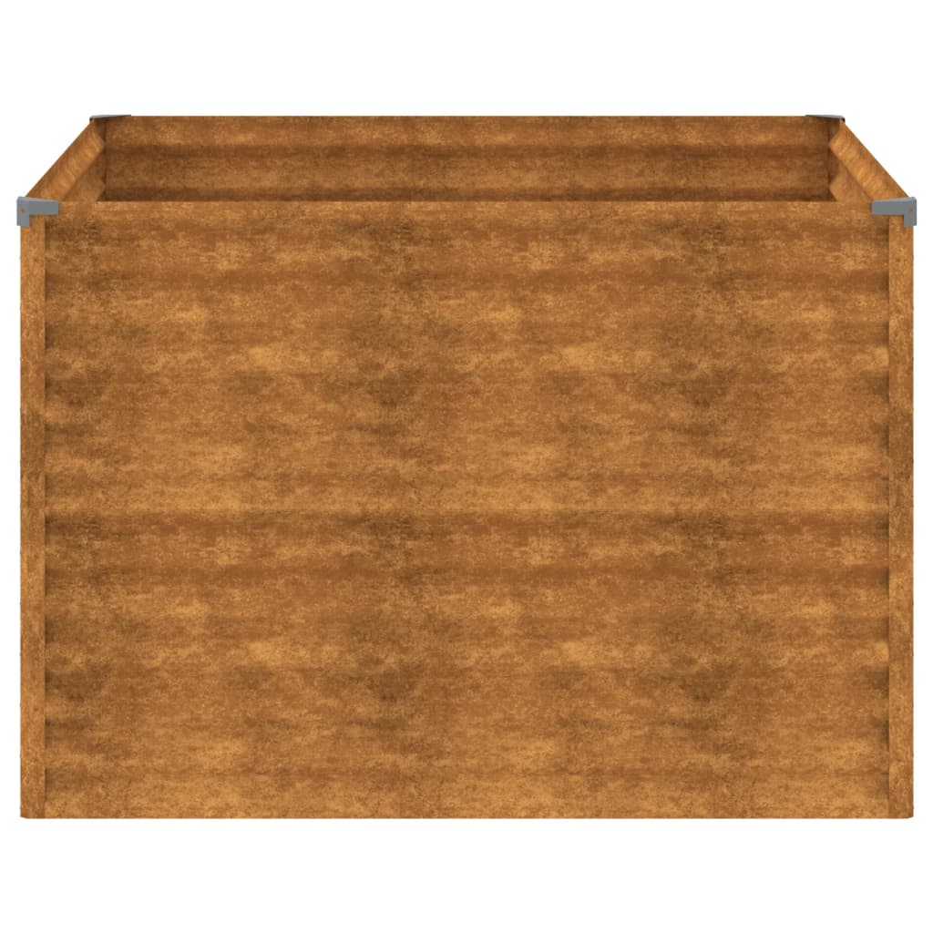 vidaXL Vrtna visoka greda 100x100x69 cm corten jeklo