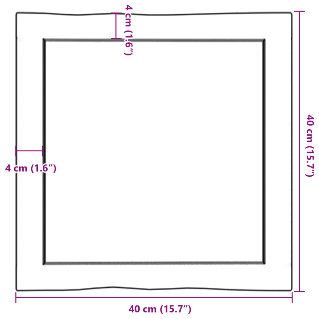 vidaXL Mizna plošča sv. rjava 40x40x(2-6) cm obdelana trdna hrastovina