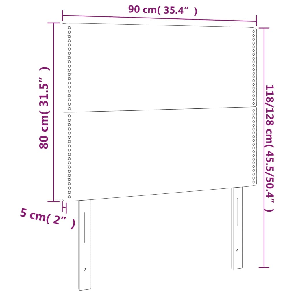 vidaXL LED posteljno vzglavje sivo 90x5x118/128 cm umetno usnje