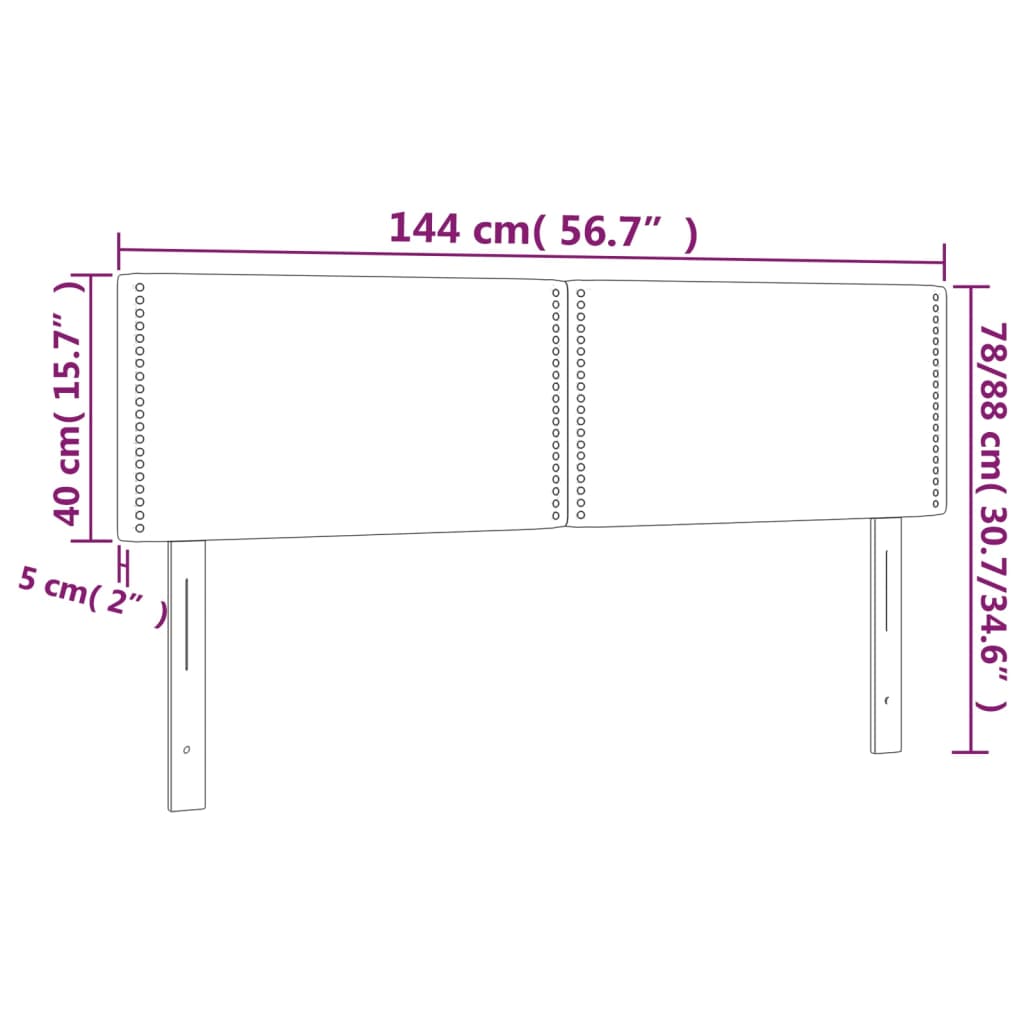 vidaXL Posteljno vzglavje 2 kosa zeleno 72x5x78/88 cm blago